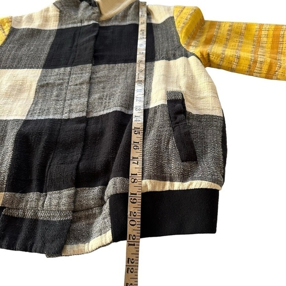 ACE & JIG DOMINO BLACK WHITE YELLOW CHECK BOMBER JACKET XS - Picture 14 of 16
